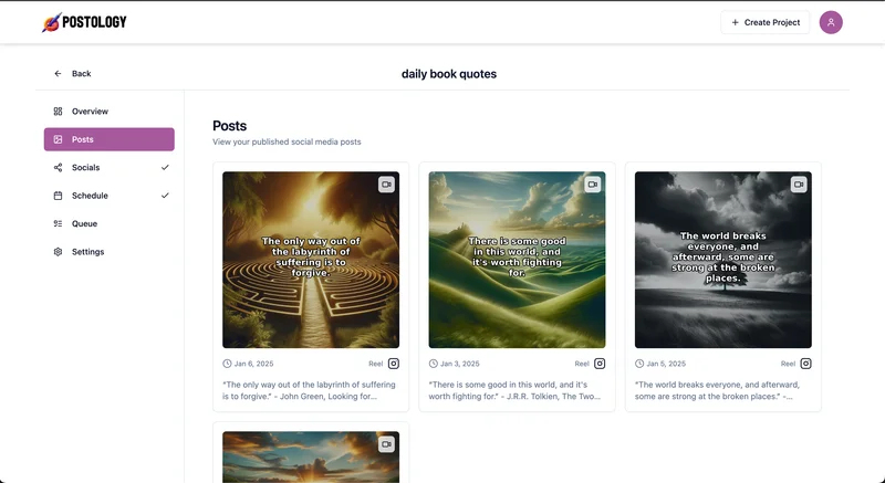 Postology — product interface preview