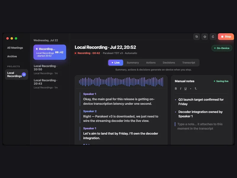 Vemoir — product interface preview